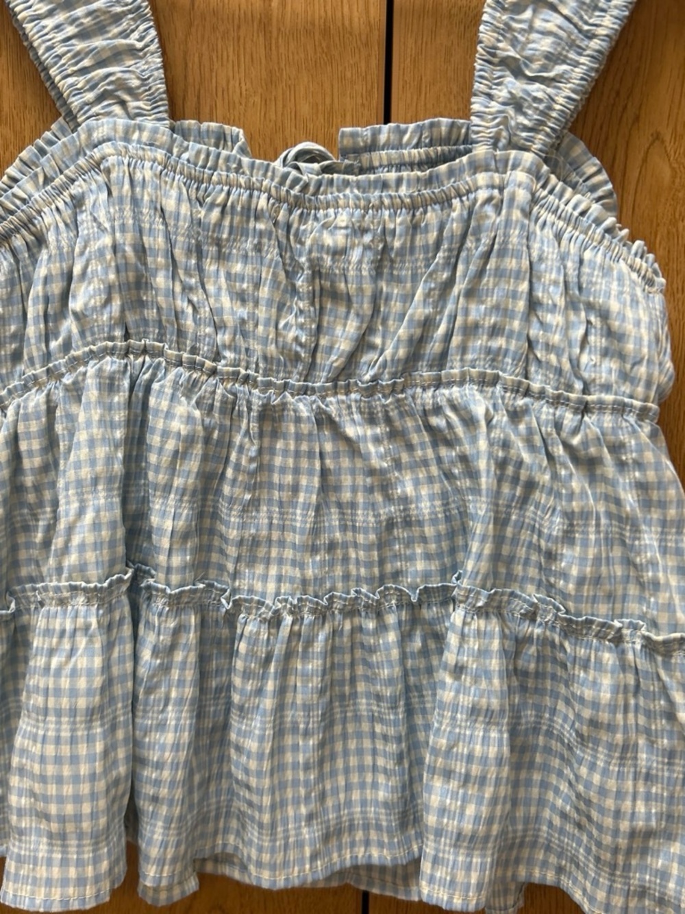 Rewind Blue Gingham Ruffle-Tier Sundress - Picture 2 of 3